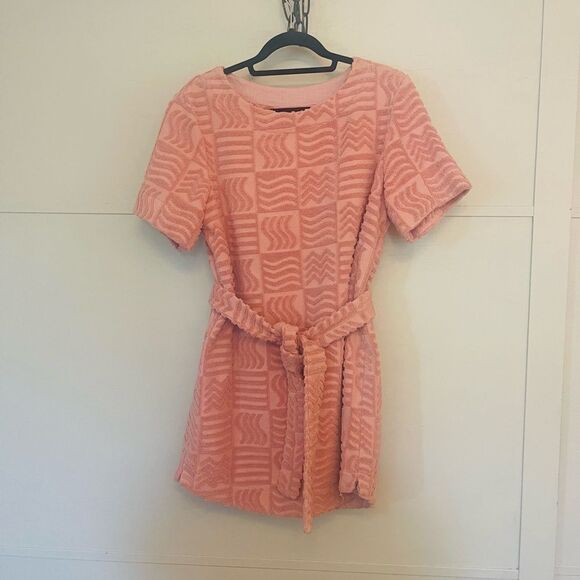Lucy Folk Terry Mauve Mini Dress with belt - Picture 10 of 11
